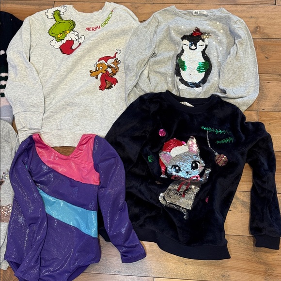 Awsome girls Christmas bundle + leotards Grinch reindeer H&M size 8-10. - Picture 2 of 6